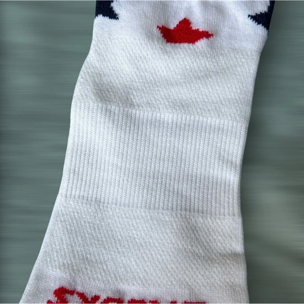 Brooks White Socks with Stars Accents